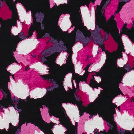 Viscosemengeling zwart met roos abstract patroon